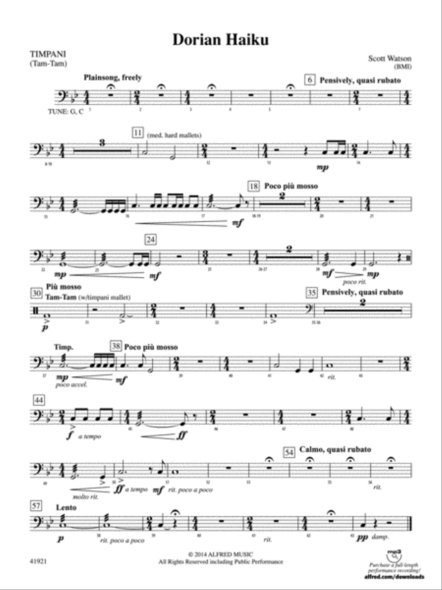 Dorian Haiku: Timpani Dorian Haiku: Timpani Concert Band scores gallery preview page 1