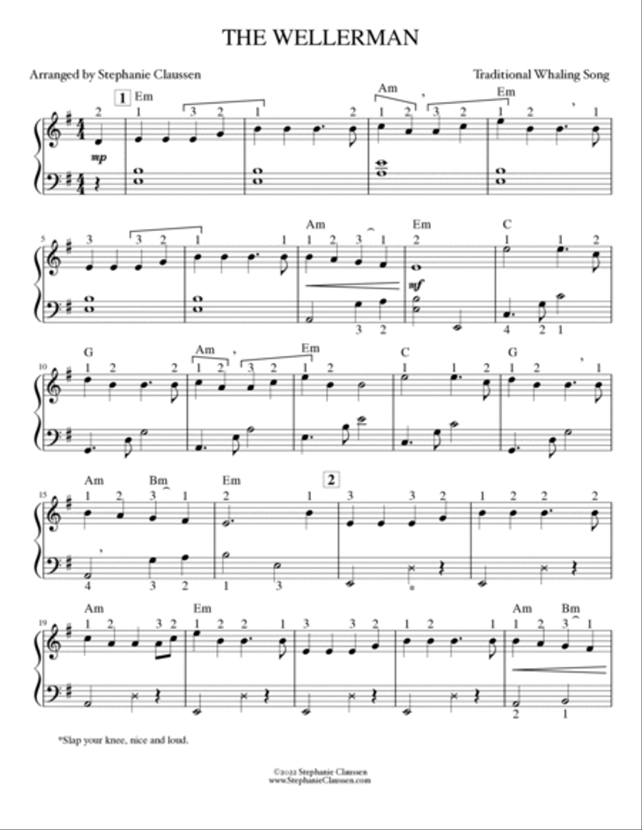 The Wellerman - intermediate harp solo Harp scores gallery preview page 2