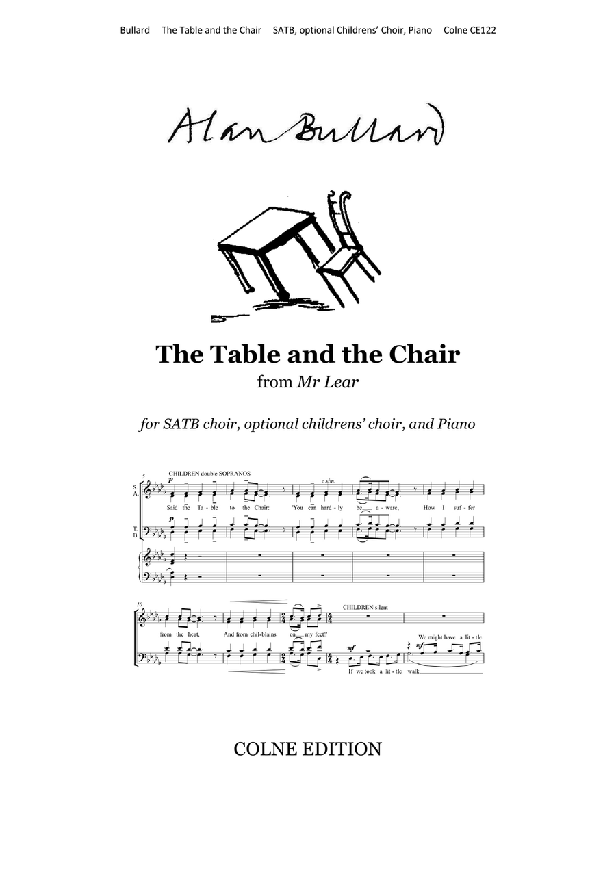 The Table and the Chair (for SATB with optional childrens' choir) 4-Part scores gallery preview page 1