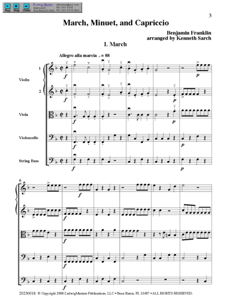 March, Minuet, and Capriccio - Score & Parts