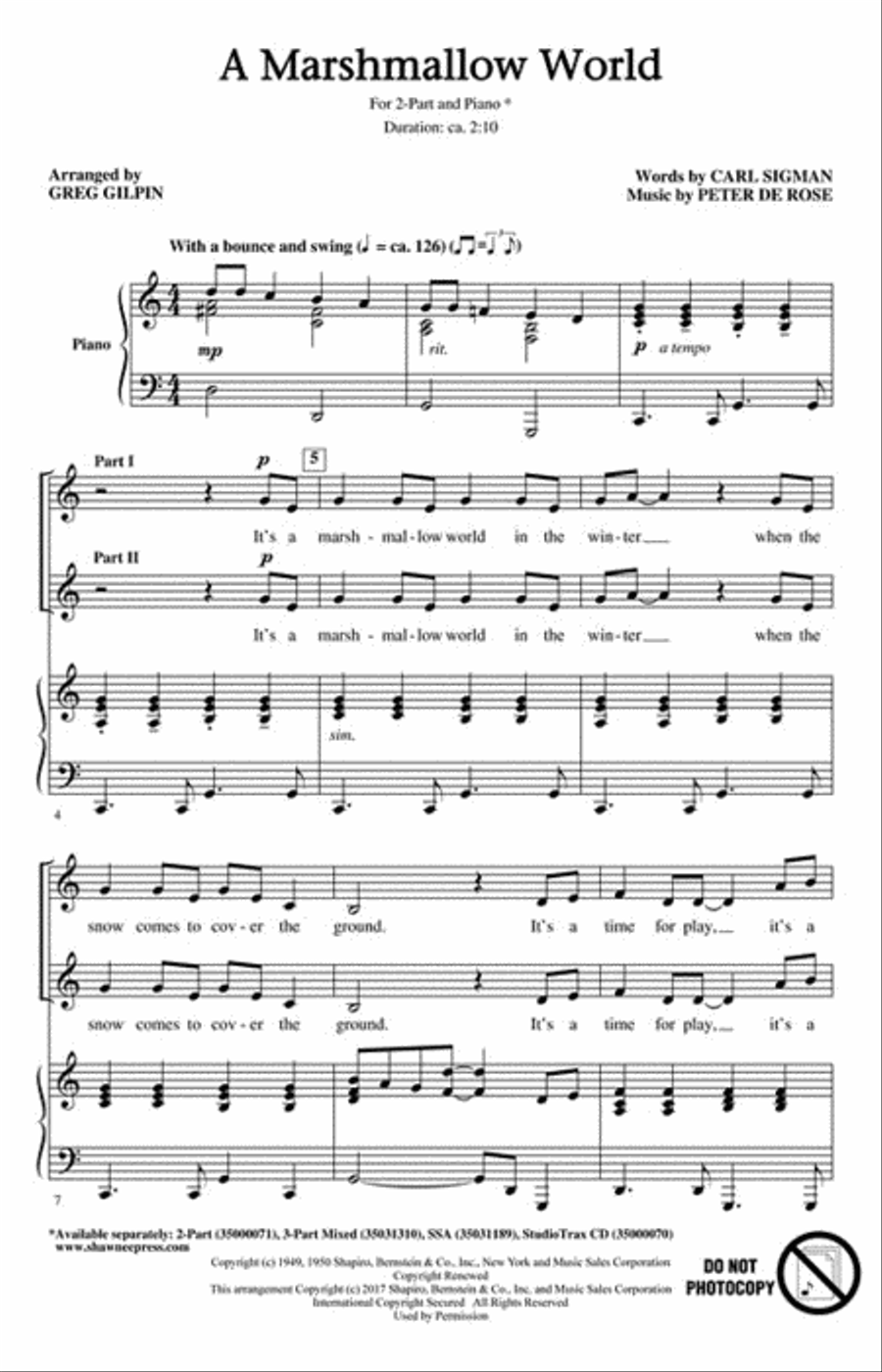 A Marshmallow World A Marshmallow World 2-Part scores gallery preview page 2