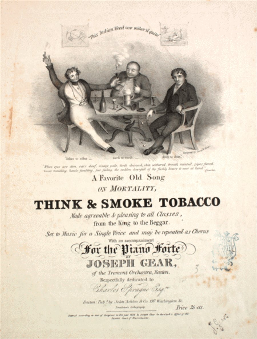 Think and Smoke Tobacco. A Favorite Old Song on Mortality Voice scores gallery preview page 1