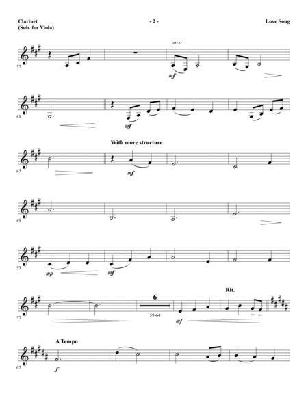 Love Song - Clarinet (sub Viola)