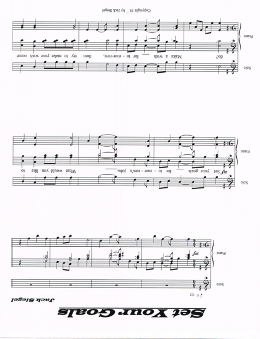 Career Day Song - Set Your Goals Unison Choir scores gallery preview page 3