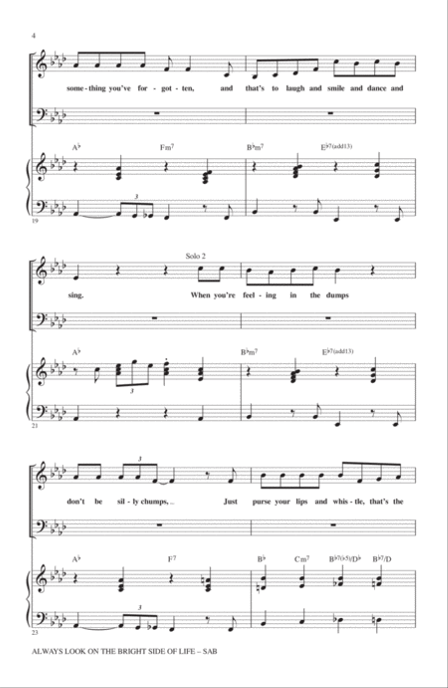 Always Look On The Bright Side Of Life 3-Part scores gallery preview page 3