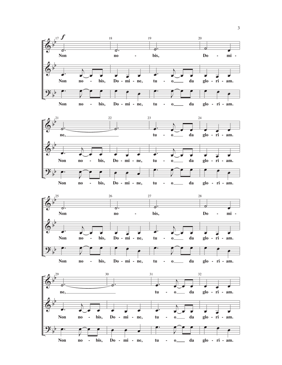 Non Nobis, Domine (arr. William C. Powell) 3-Part scores gallery preview page 2