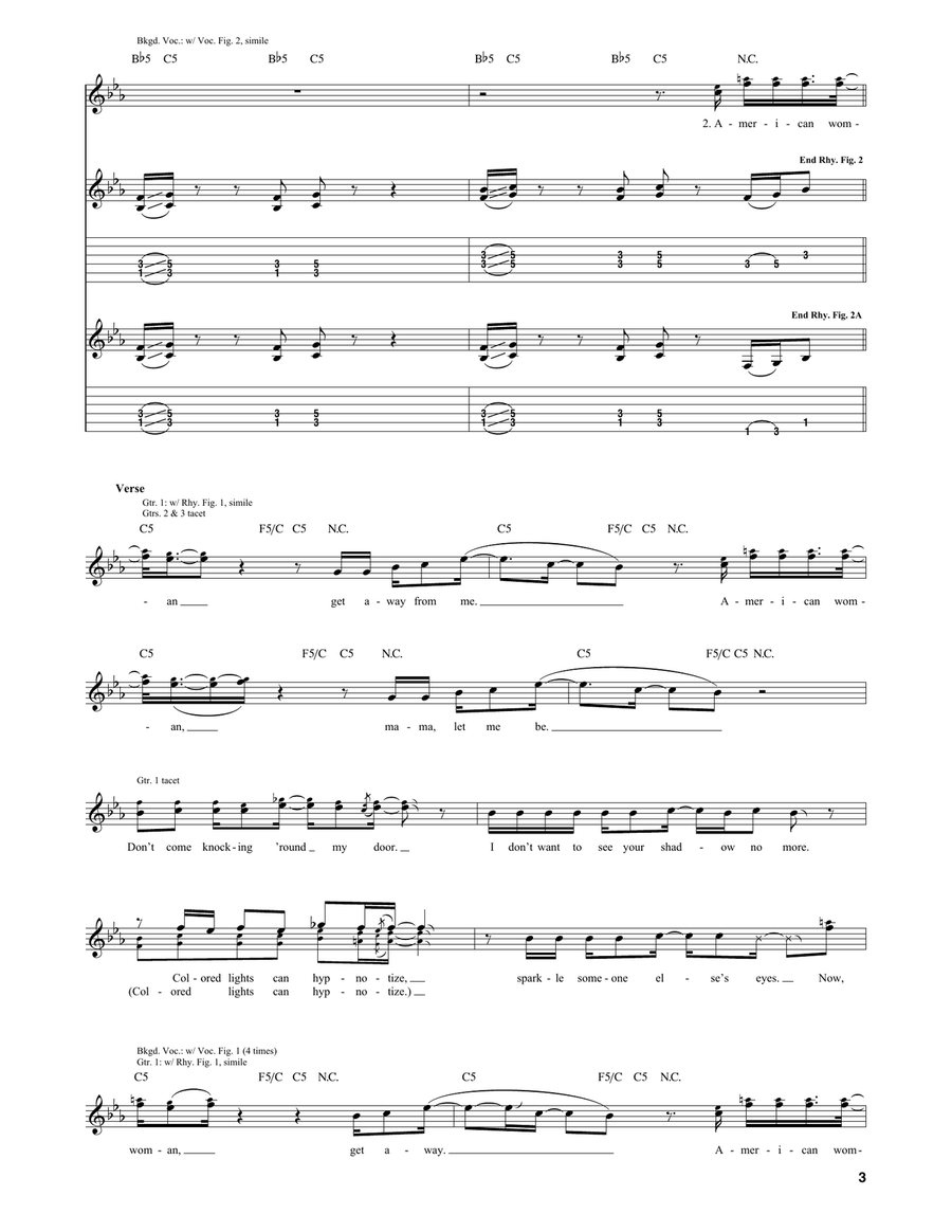 American Woman Acoustic Guitar scores gallery preview page 3