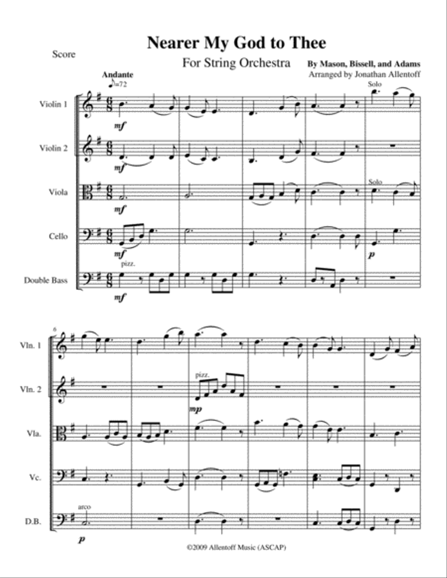 Nearer My God to Thee for String Orchestra String Orchestra scores gallery preview page 2