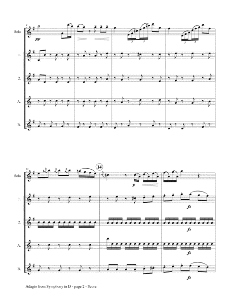 Adagio from Symphony in D for Flute Choir