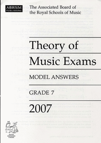 Theory of Music Exams 2007 Model Answers Gr7