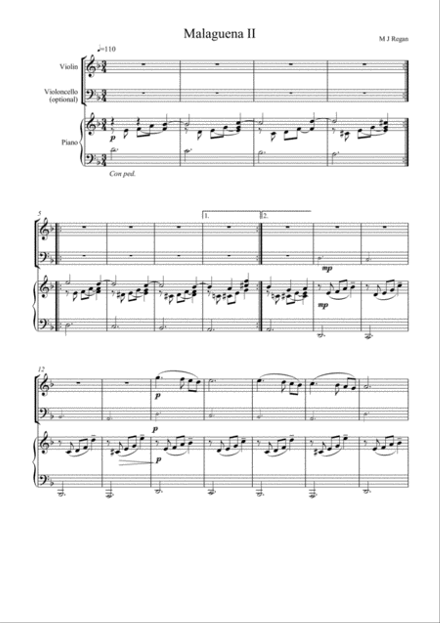 Malaguena Piano Trio scores gallery preview page 1