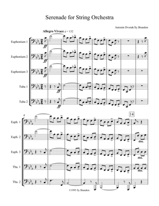 Serenade for String Orchestra Movement 5 for Three Euphoniums and Two Tubas