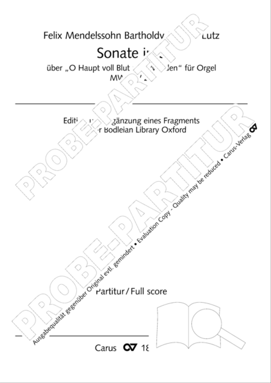 Sonata in D minor about the chorale O Haupt voll Blut und Wunden Organ scores gallery preview page 2