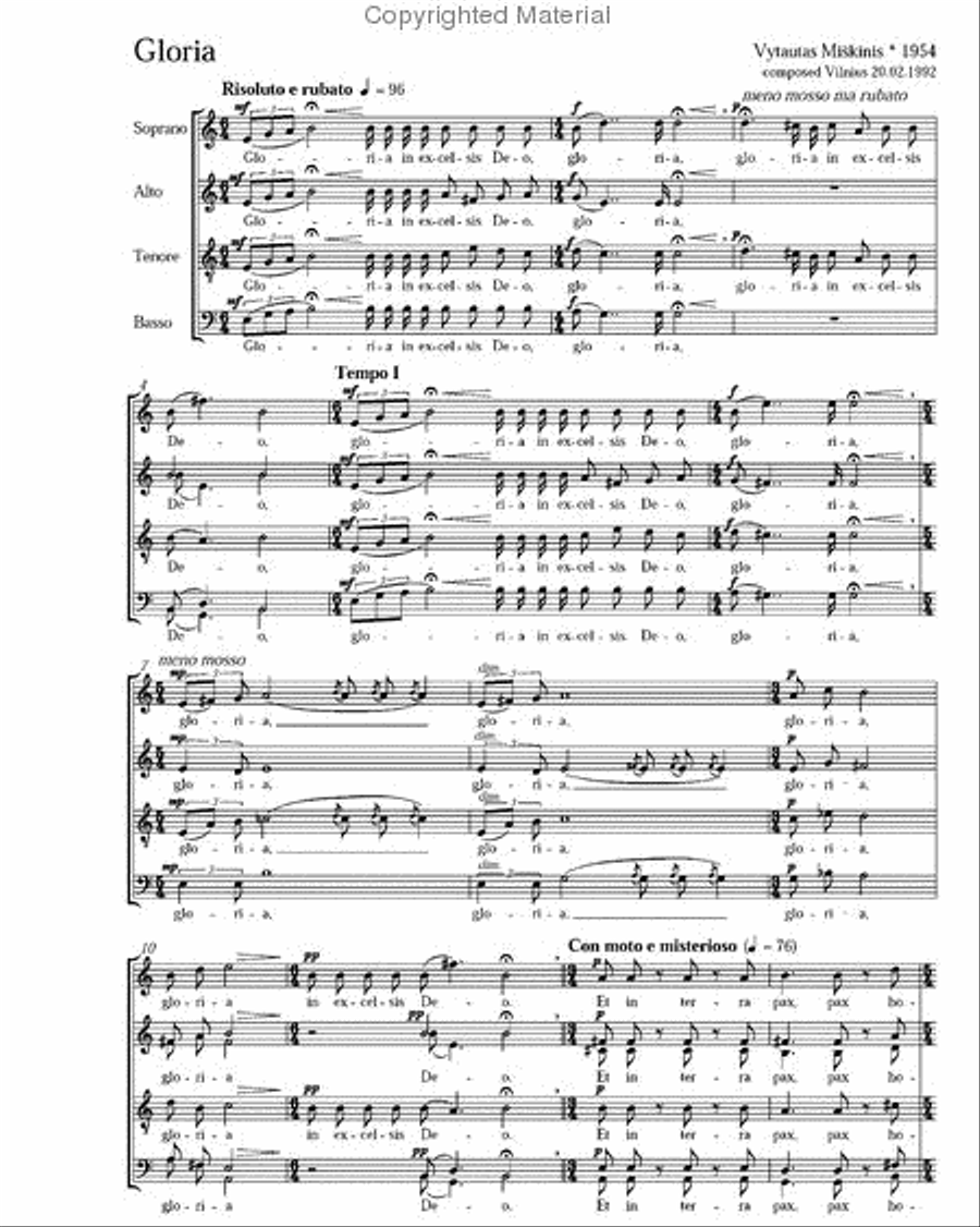 Gloria Gloria 4-Part scores gallery preview page 2