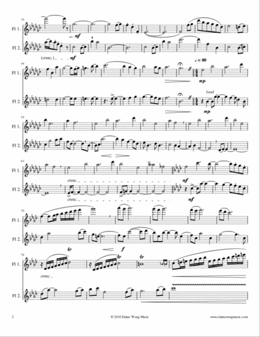 Zephyr: for 2 flutes Flute Duet scores gallery preview page 4