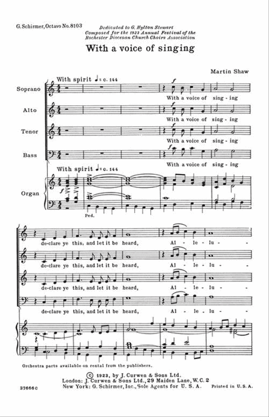 With A Voice Of Singing 4-Part scores gallery preview page 3