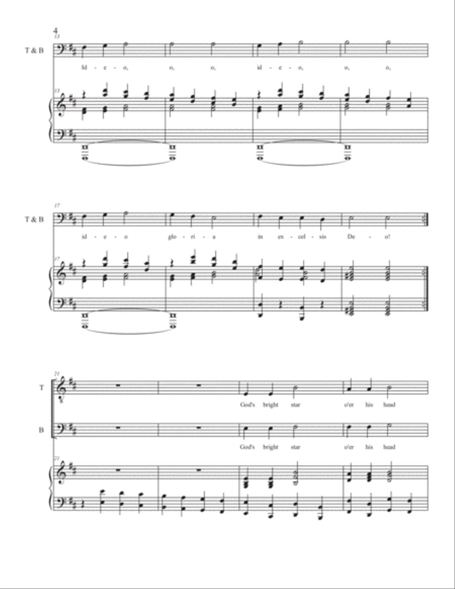 On This Day Earth Shall Ring (Personet Hodie) [Two-Part Men's Choir] 2-Part scores gallery preview page 4