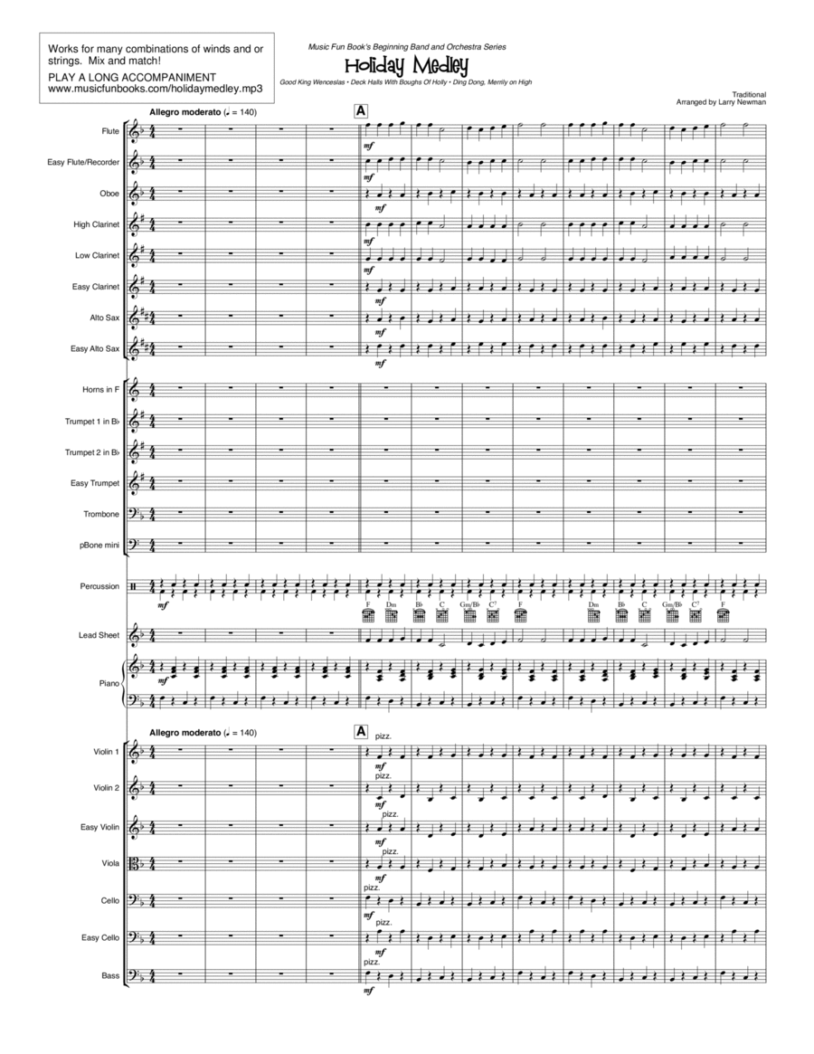 Holiday Medley Full Orchestra scores gallery preview page 1