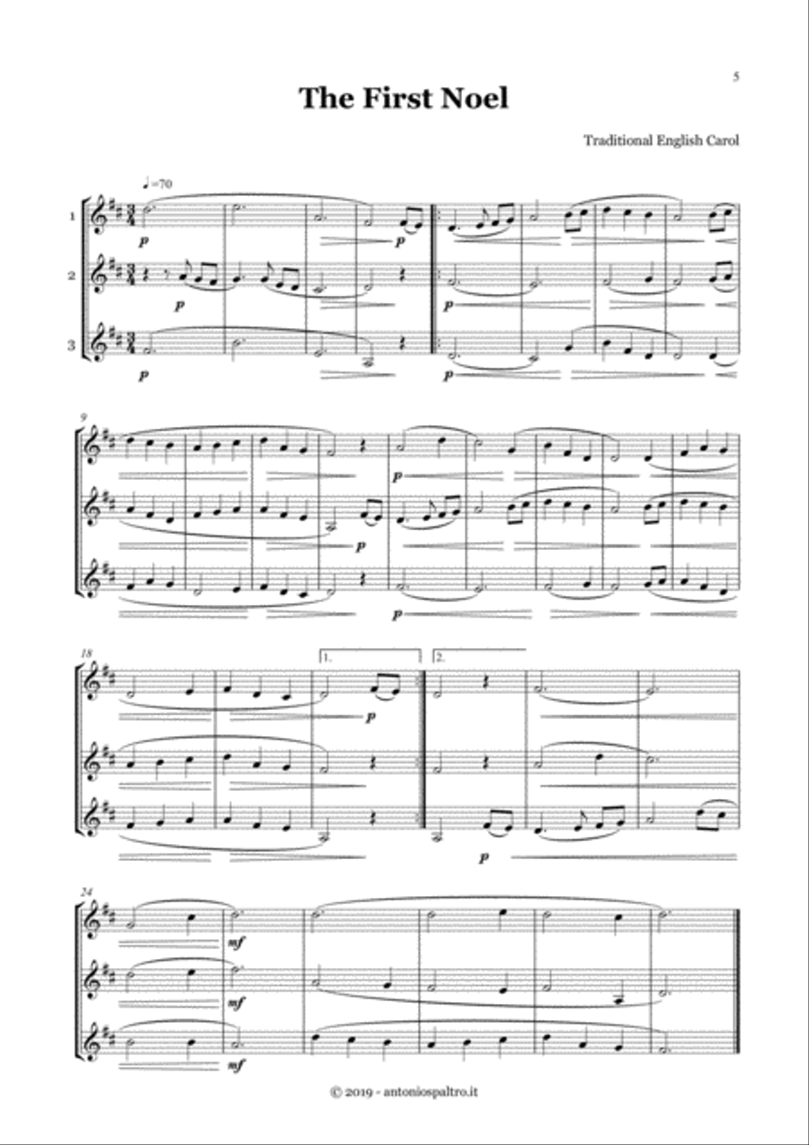 Christmas Carols Collection for Clarinet Trio Clarinet Trio scores gallery preview page 6