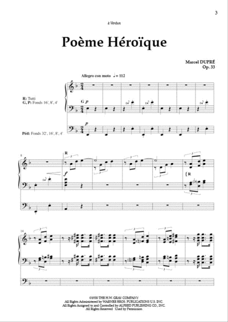 Poeme Heroique, Op. 33 Organ scores gallery preview page 2