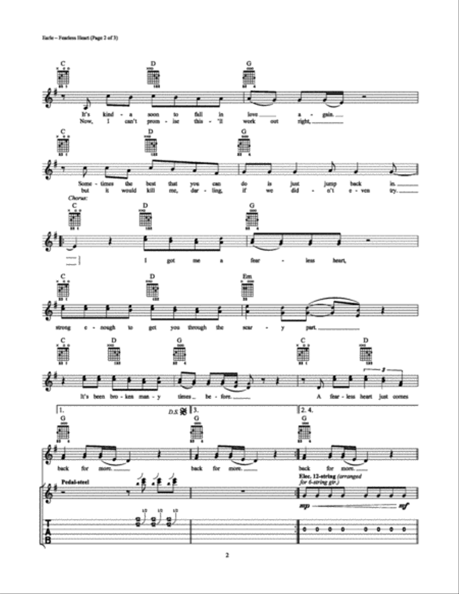 Fearless Heart Electric Guitar scores gallery preview page 2