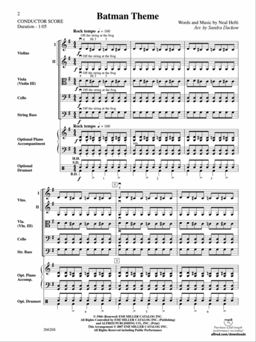 Batman Theme String Orchestra scores gallery preview page 2