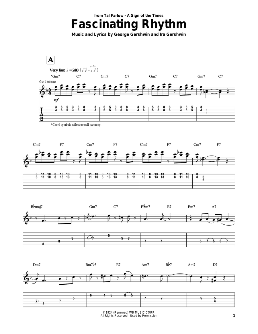 Fascinating Rhythm Electric Guitar scores gallery preview page 1
