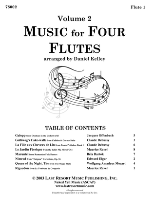 Music for Four Flutes, Volume 2 for Flute Quartet 78002