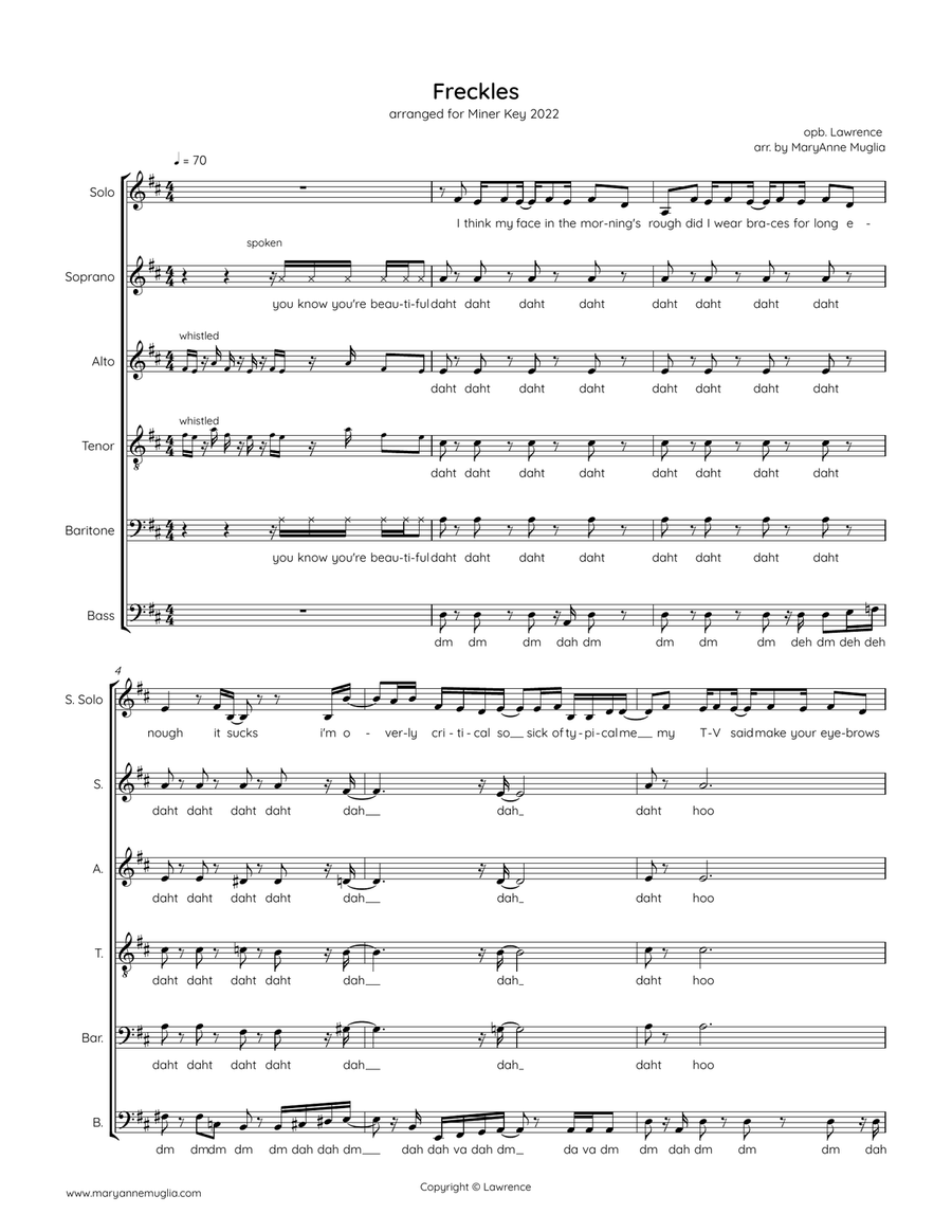 Freckles Freckles 4-Part scores gallery preview page 1