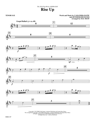 Book cover for Rise Up (arr. Mac Huff) - Tenor Sax