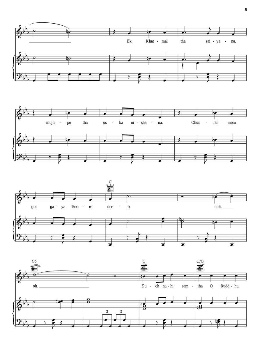Ringa Ringa Piano, Vocal, Guitar scores gallery preview page 5