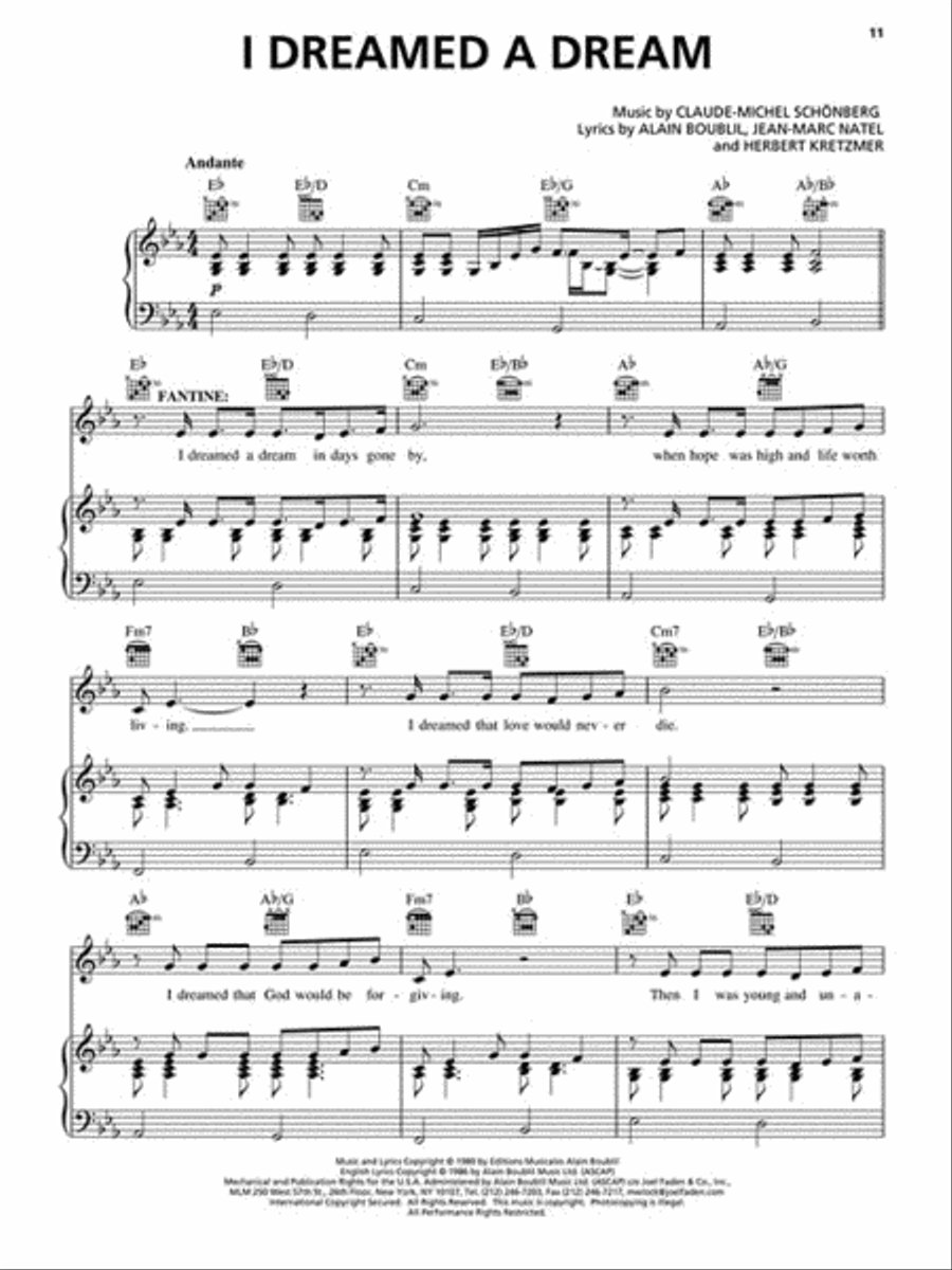 Les Misérables Piano, Vocal scores gallery preview page 5