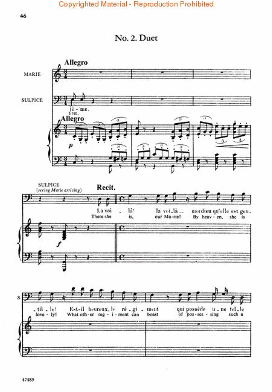 The Daughter of the Regiment (La Fille Du Régiment) Voice scores gallery preview page 4