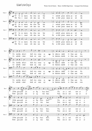 Llef (A Cry) Welsh Hymn TTBB a cappella