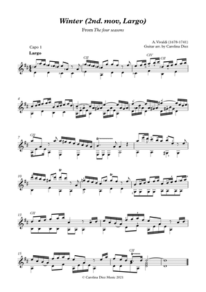 Book cover for Winter, 2nd movement (Largo) - A. Vivaldi, Guitar arrangement