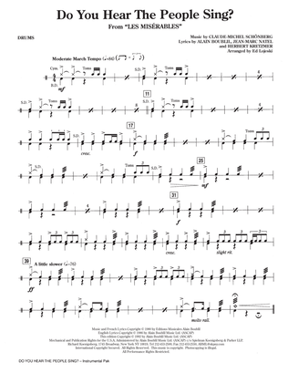 Book cover for Do You Hear The People Sing? (from Les Miserables) (arr. Ed Lojeski) - Drums