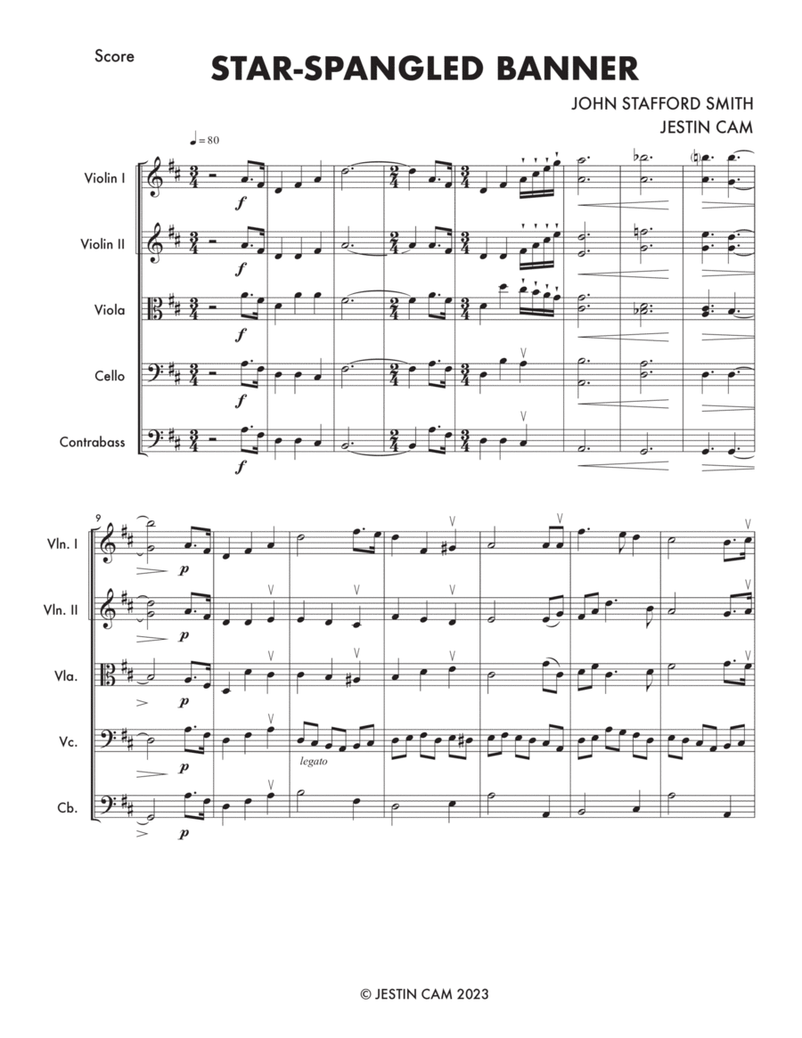 Star-Spangled Banner Star-Spangled Banner String Orchestra scores gallery preview page 1