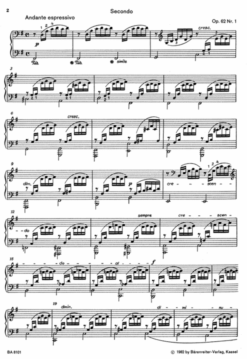 Sieben Lieder ohne Worte for Piano (four hands) op. 62/1-6, 67/1