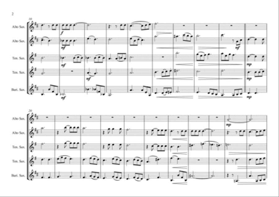 What A Wonderful World Saxophone Quintet scores gallery preview page 2