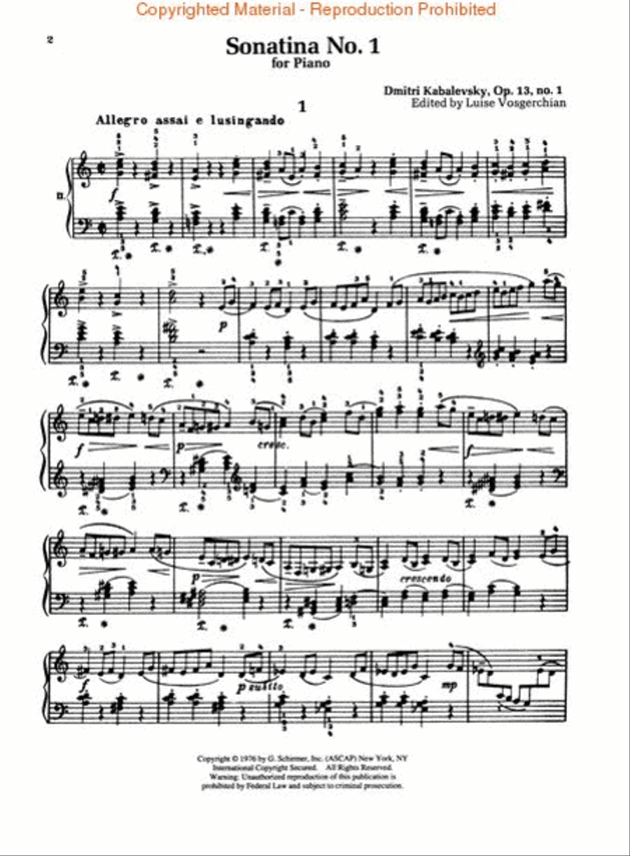 Sonatina No. 1, Op. 13 Piano Solo scores gallery preview page 2