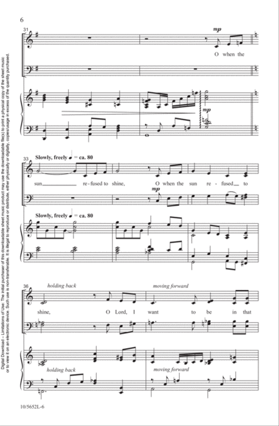 When the Saints Go Marching In 4-Part scores gallery preview page 6