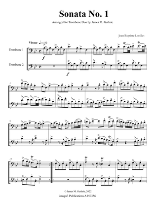 Loeillet: Sonata No 1 for Trombone Duo