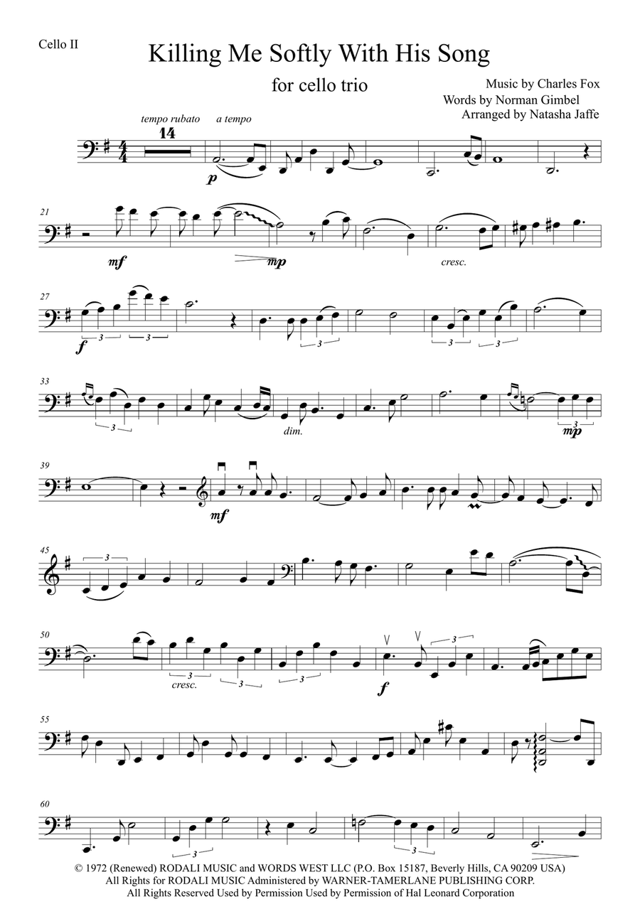 Killing Me Softly With His Song String Trio scores gallery preview page 3