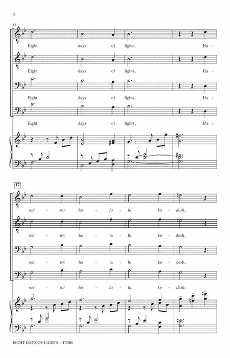Eight Days of Lights Eight Days of Lights TTBB scores gallery preview page 5