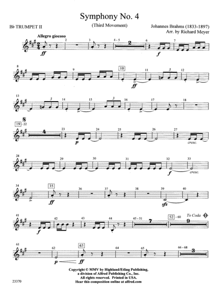 Symphony No. 4: 2nd B-flat Trumpet