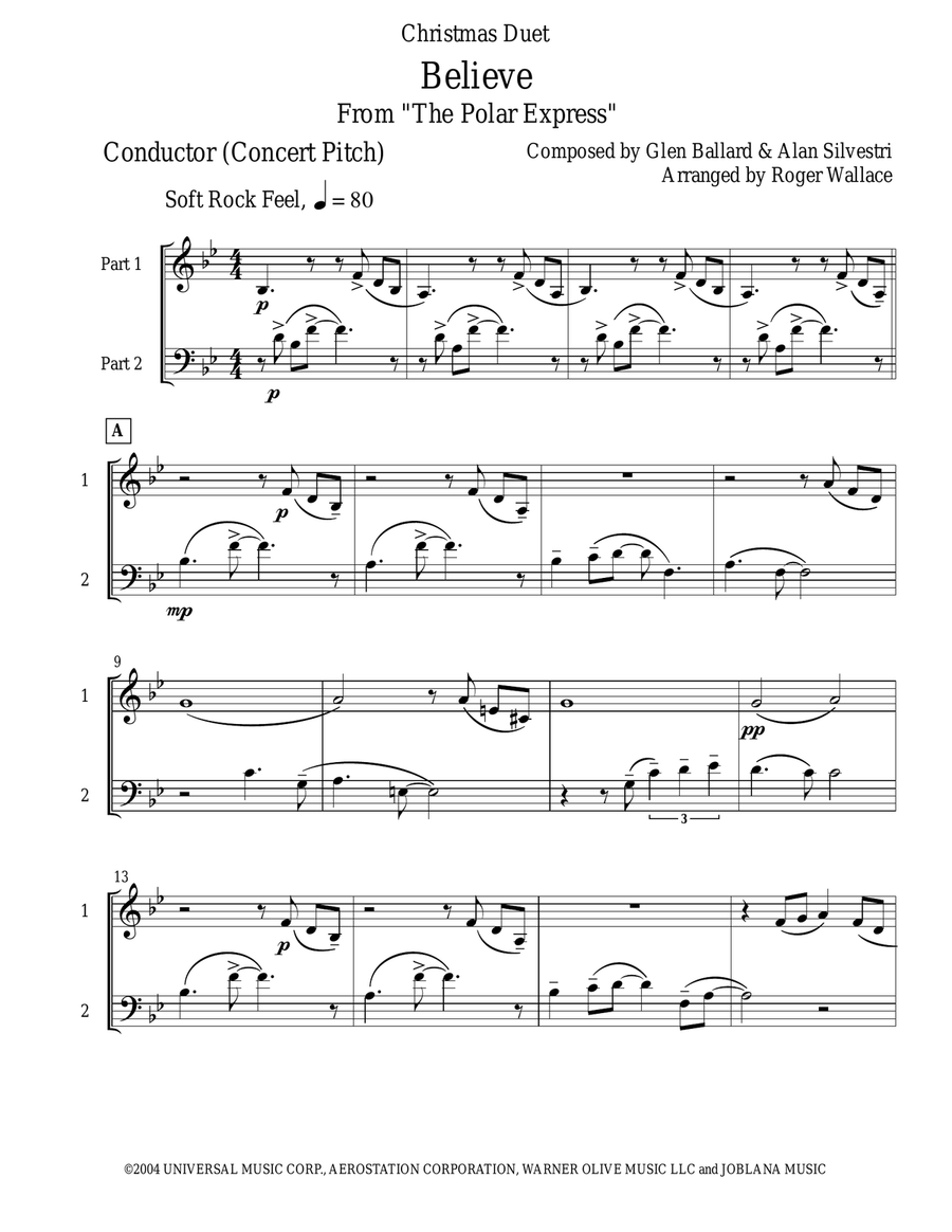 Believe E-Flat Instrument scores gallery preview page 2