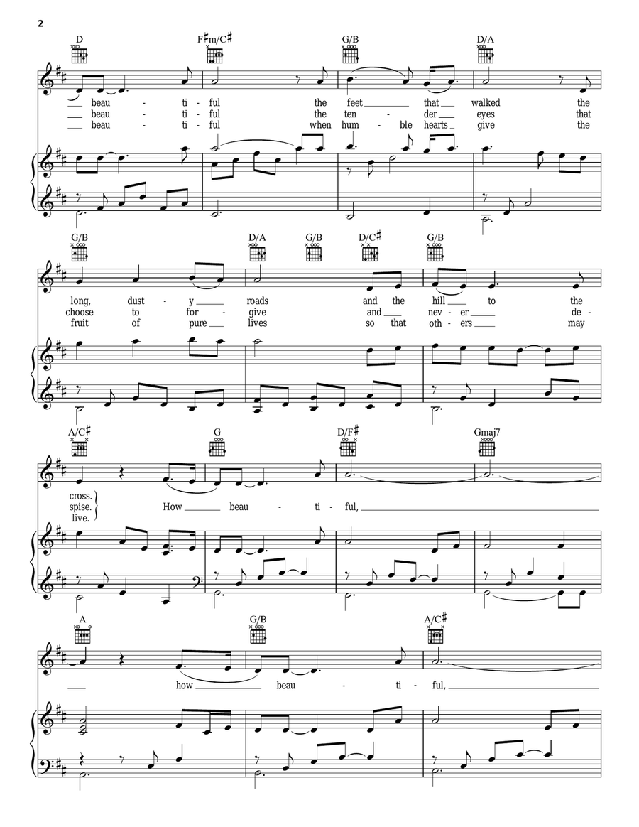 How Beautiful How Beautiful Acoustic Guitar scores gallery preview page 2