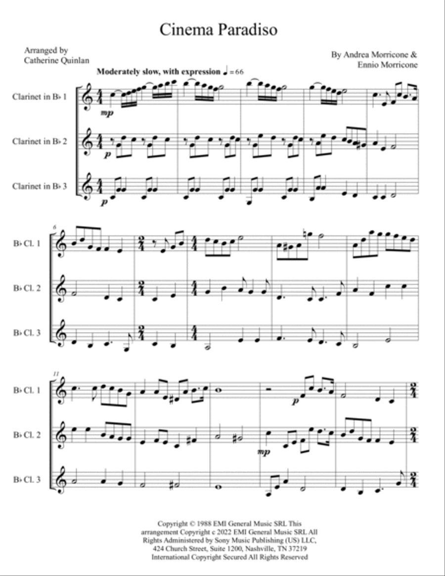 Cinema Paradiso Cinema Paradiso Woodwind Ensemble scores gallery preview page 2