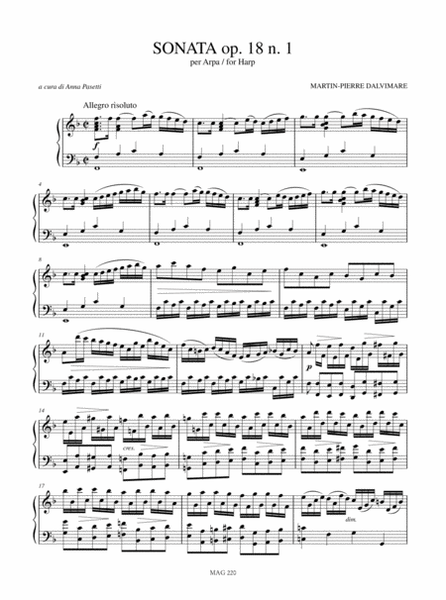 Sonata Op. 18 No. 1 for Harp