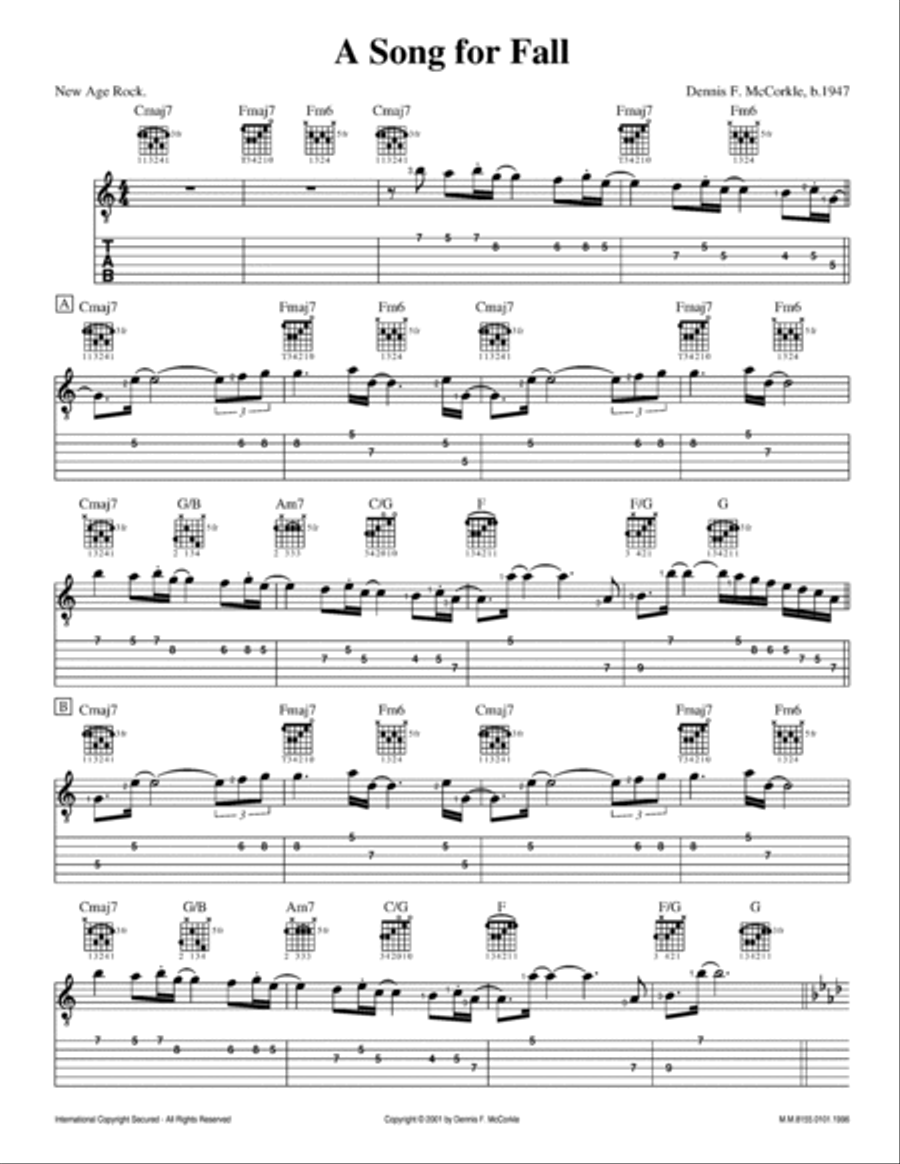 A Song For Fall Electric Guitar scores gallery preview page 3